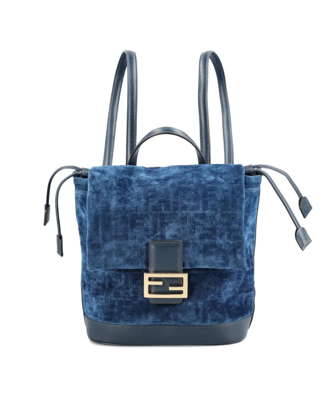 FENDI Синий деним рюкзак, фото 1