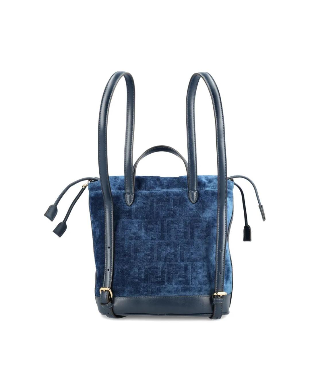FENDI Синий деним рюкзак, фото 3