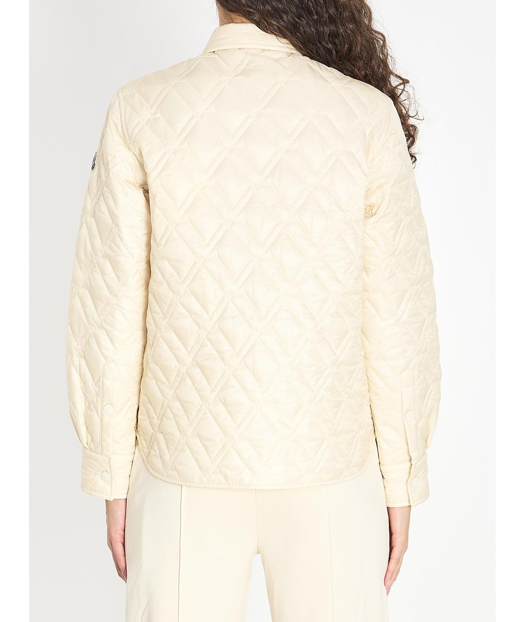 MONCLER Бежевая полиамидовая куртка, фото 4