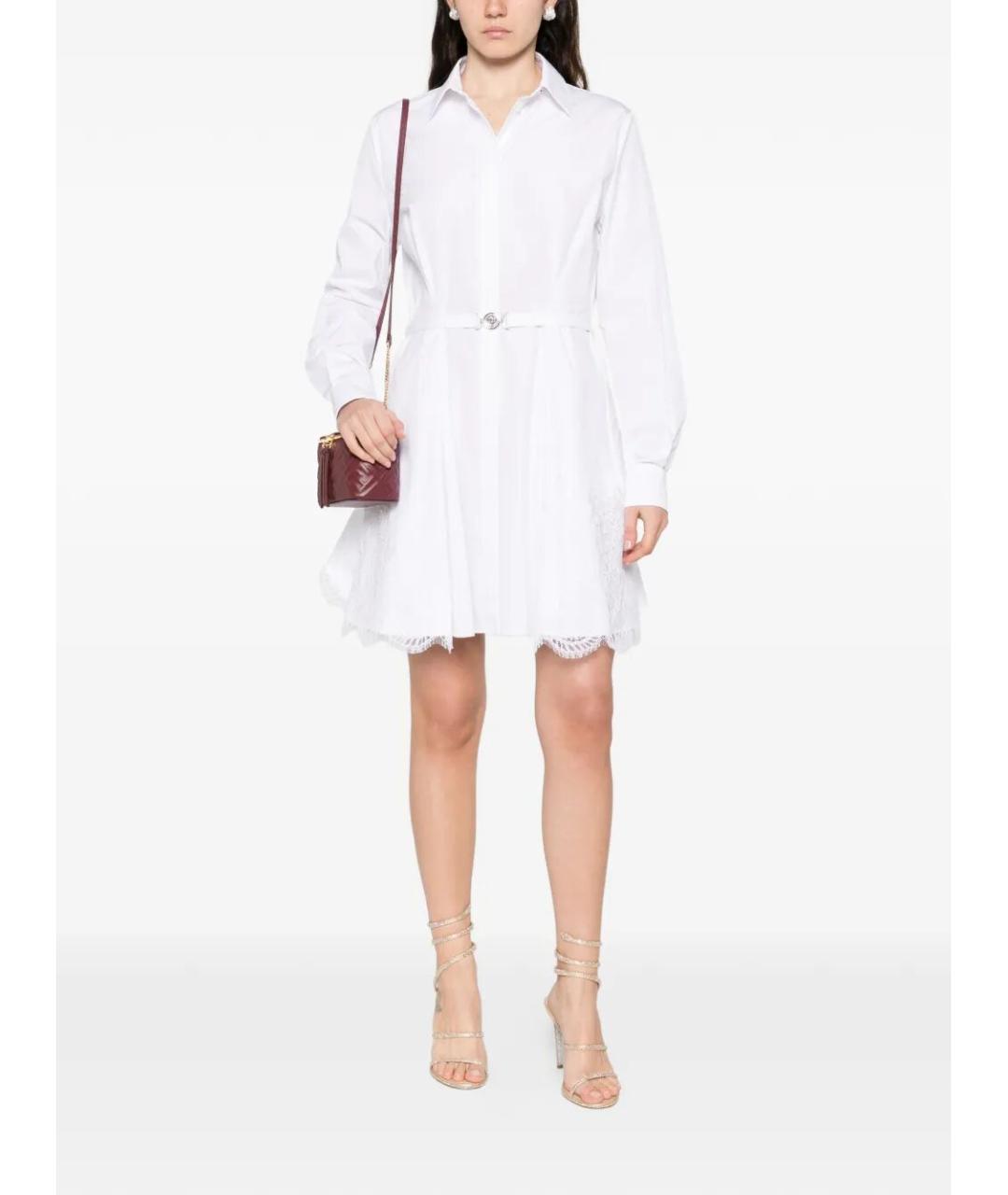 VERSACE Белое хлопковое повседневное платье, фото 4