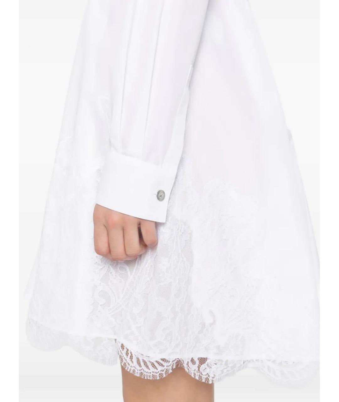 VERSACE Белое хлопковое повседневное платье, фото 5