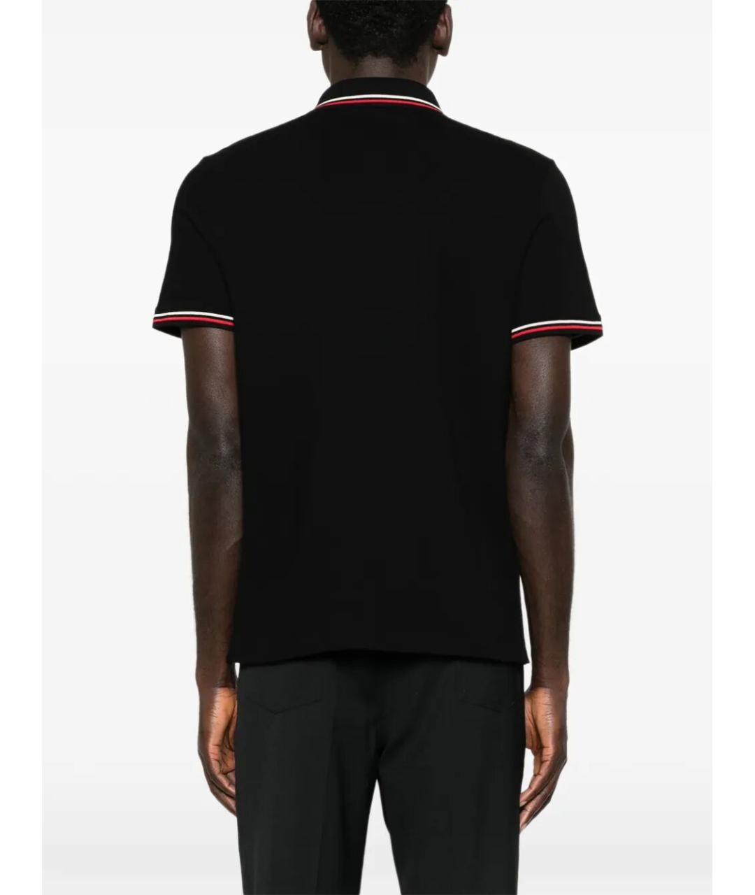 VALENTINO Черное хлопковое поло с коротким рукавом, фото 3