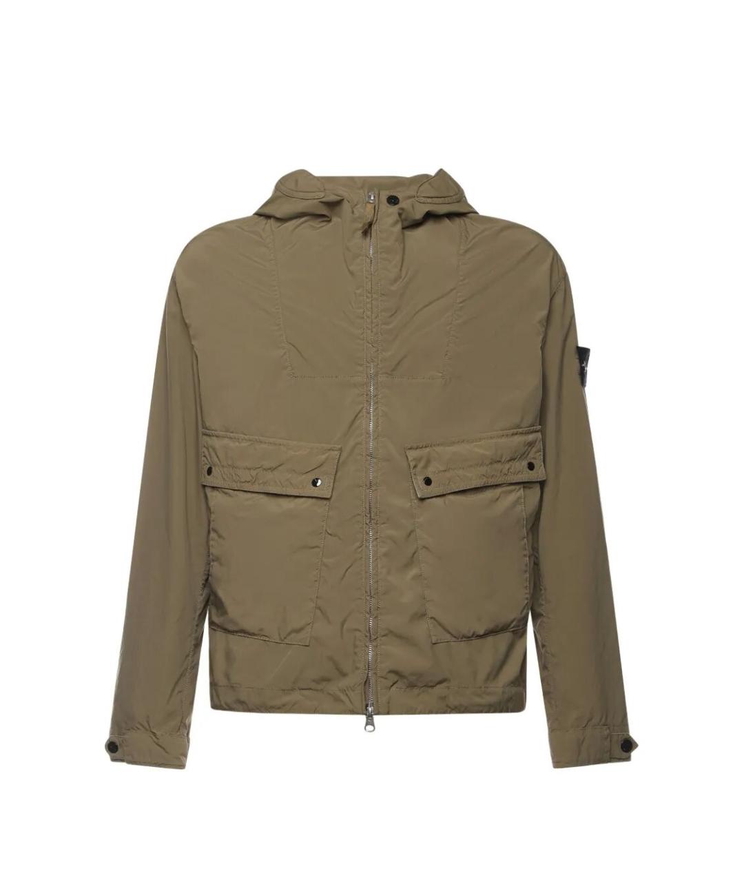 STONE ISLAND Зеленая полиэстеровая куртка, фото 1