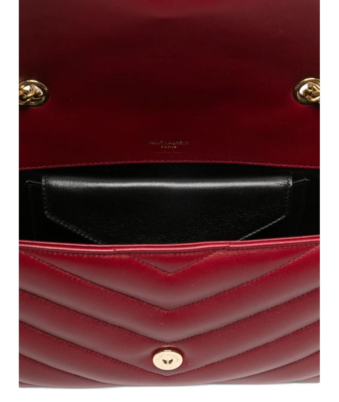 SAINT LAURENT Красная кожаная сумка через плечо, фото 5