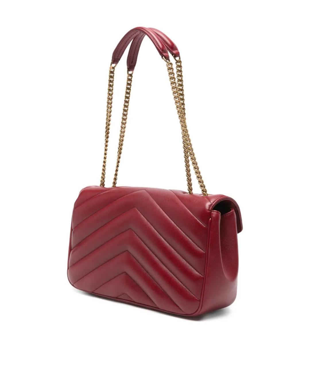 SAINT LAURENT Красная кожаная сумка через плечо, фото 3