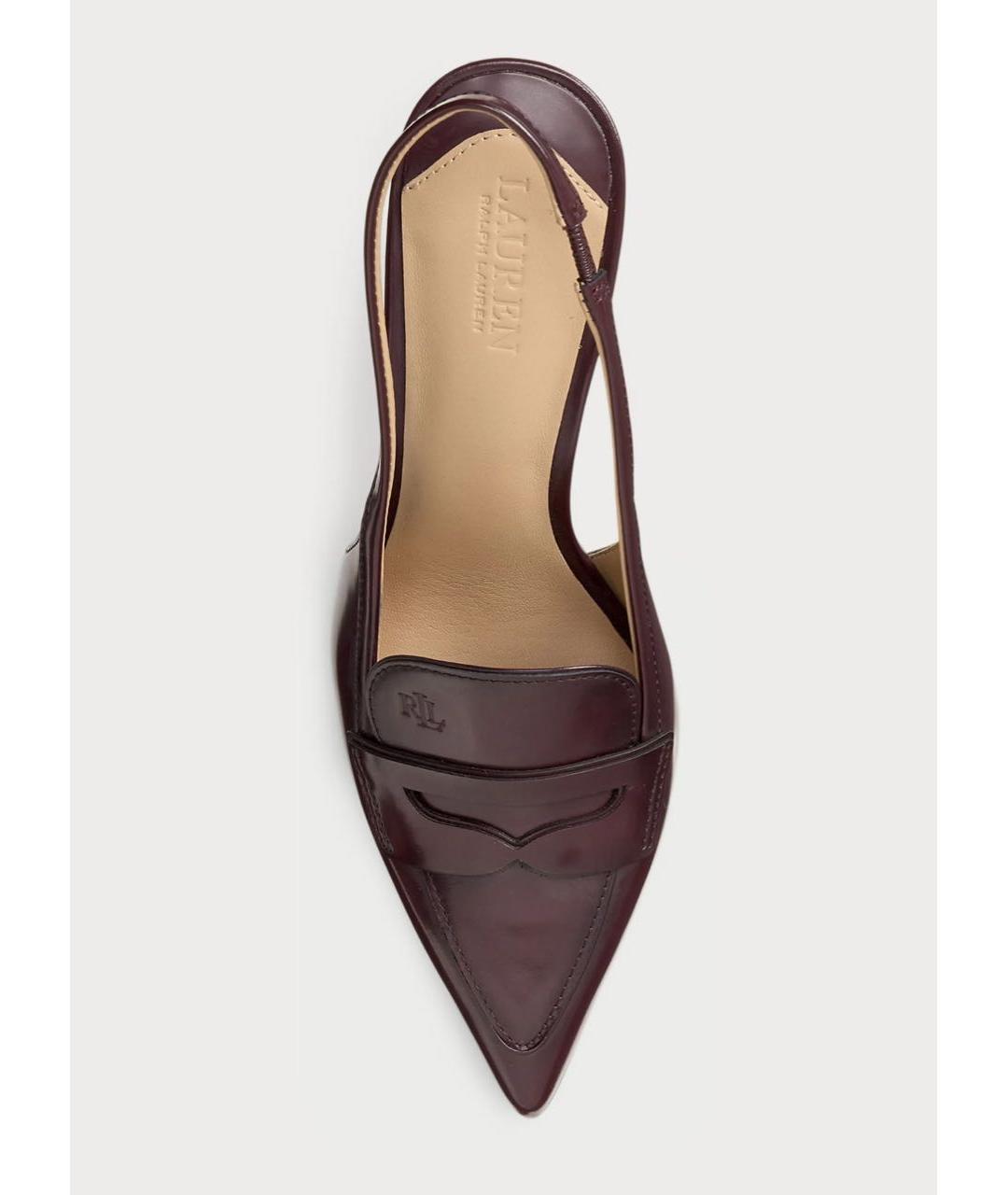 RALPH LAUREN Бордовые кожаные туфли, фото 3