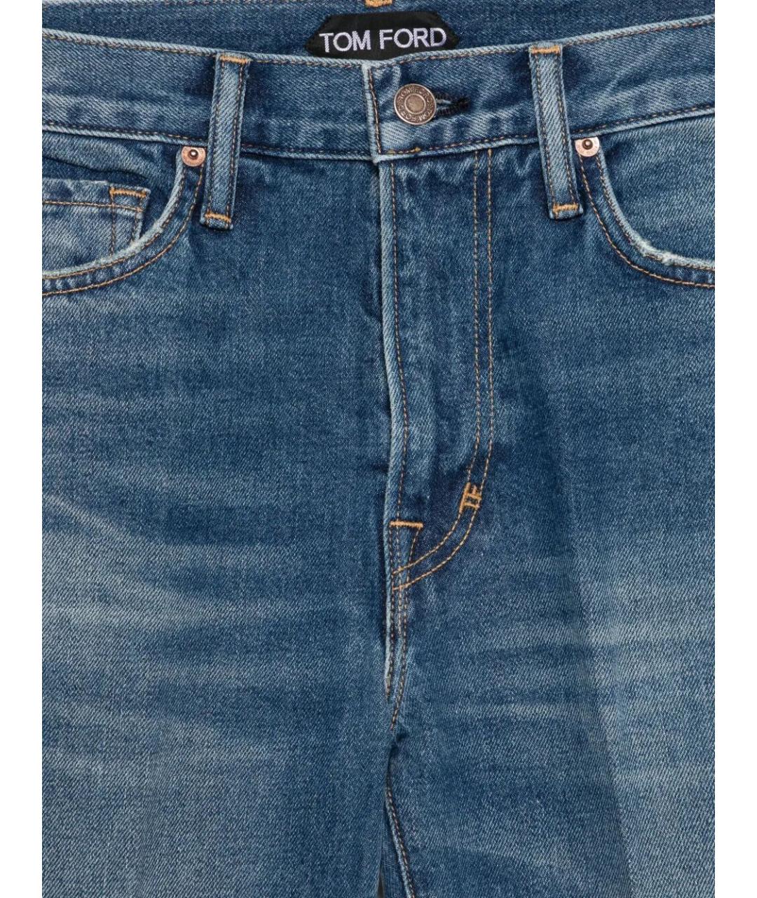 TOM FORD Синие хлопковые прямые джинсы, фото 3