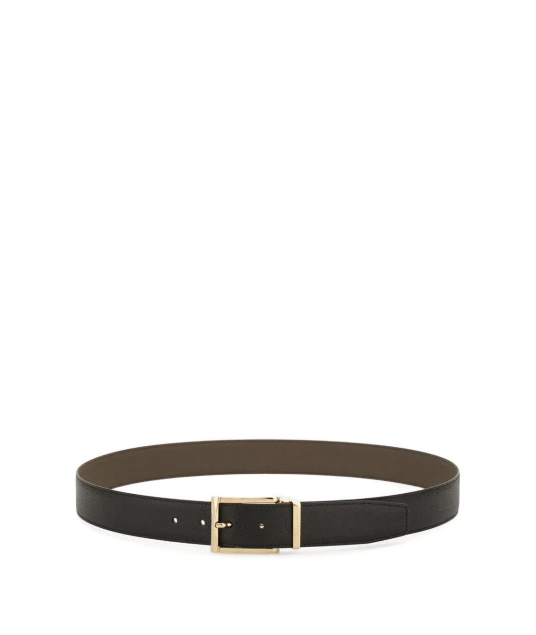 FERRAGAMO Черный кожаный ремень, фото 1