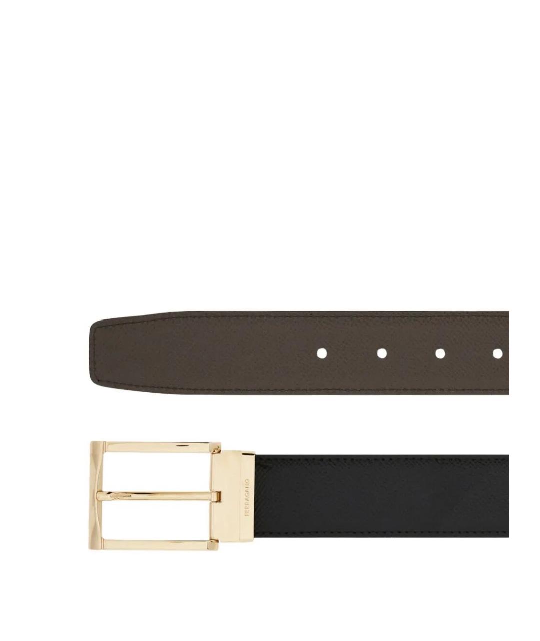 FERRAGAMO Черный кожаный ремень, фото 3