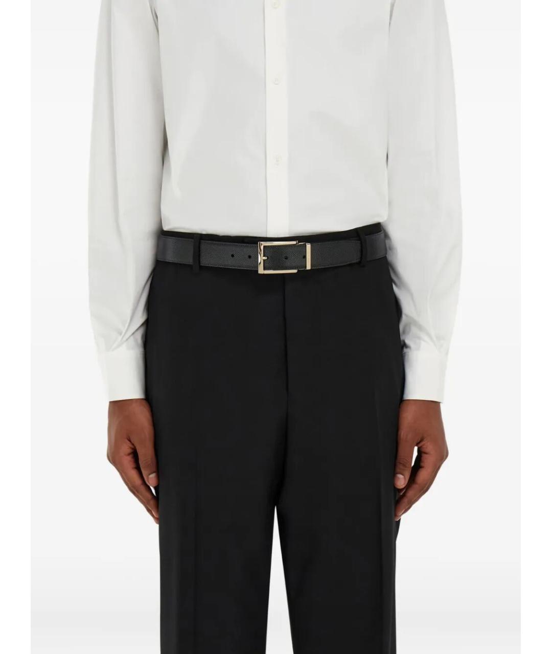 FERRAGAMO Черный кожаный ремень, фото 2