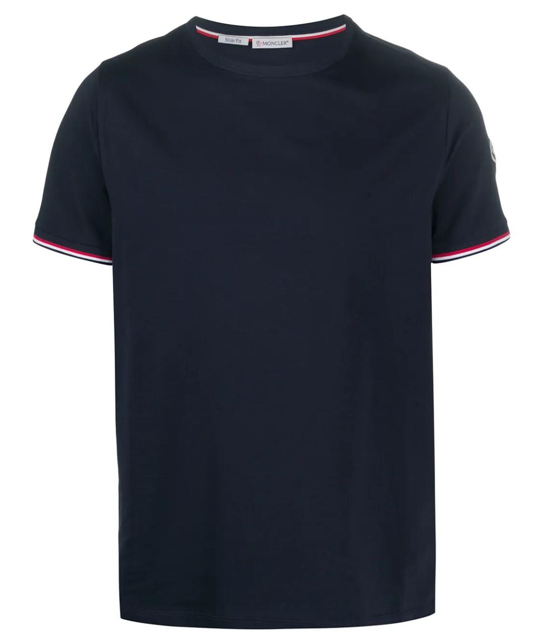 MONCLER Синяя хлопковая футболка, фото 1