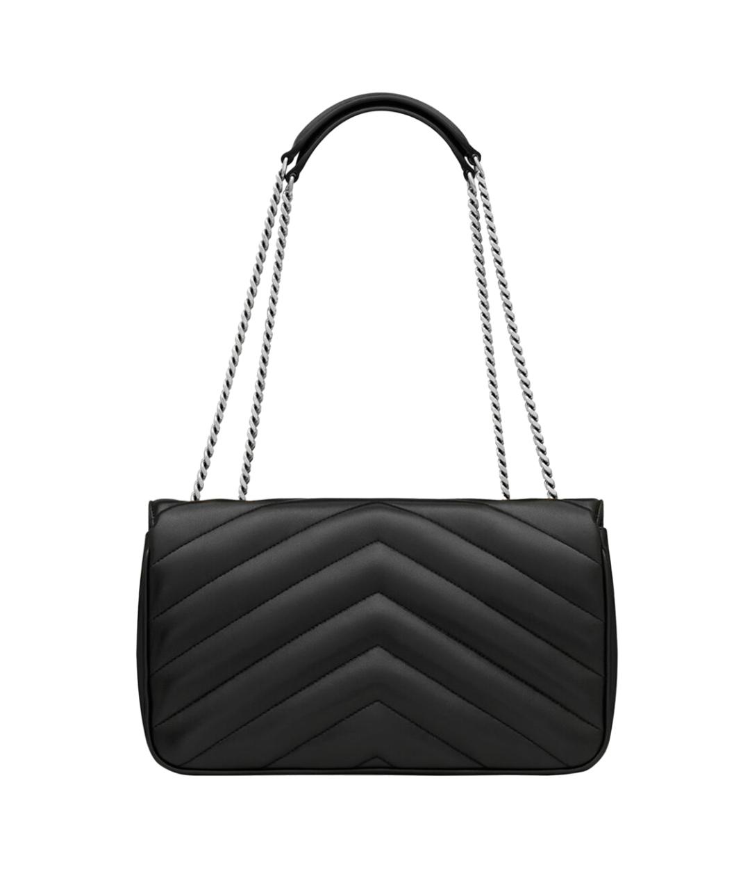 SAINT LAURENT Черная кожаная сумка через плечо, фото 2