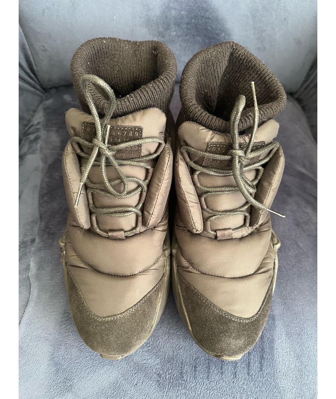 MAISON MARGIELA Черные текстильные высокие кроссовки / кеды, фото 2