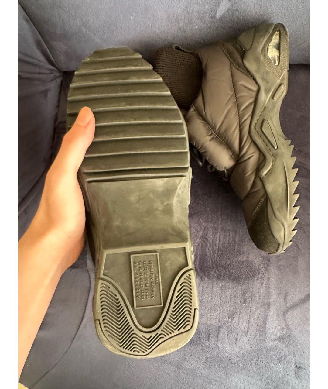 MAISON MARGIELA Черные текстильные высокие кроссовки / кеды, фото 6