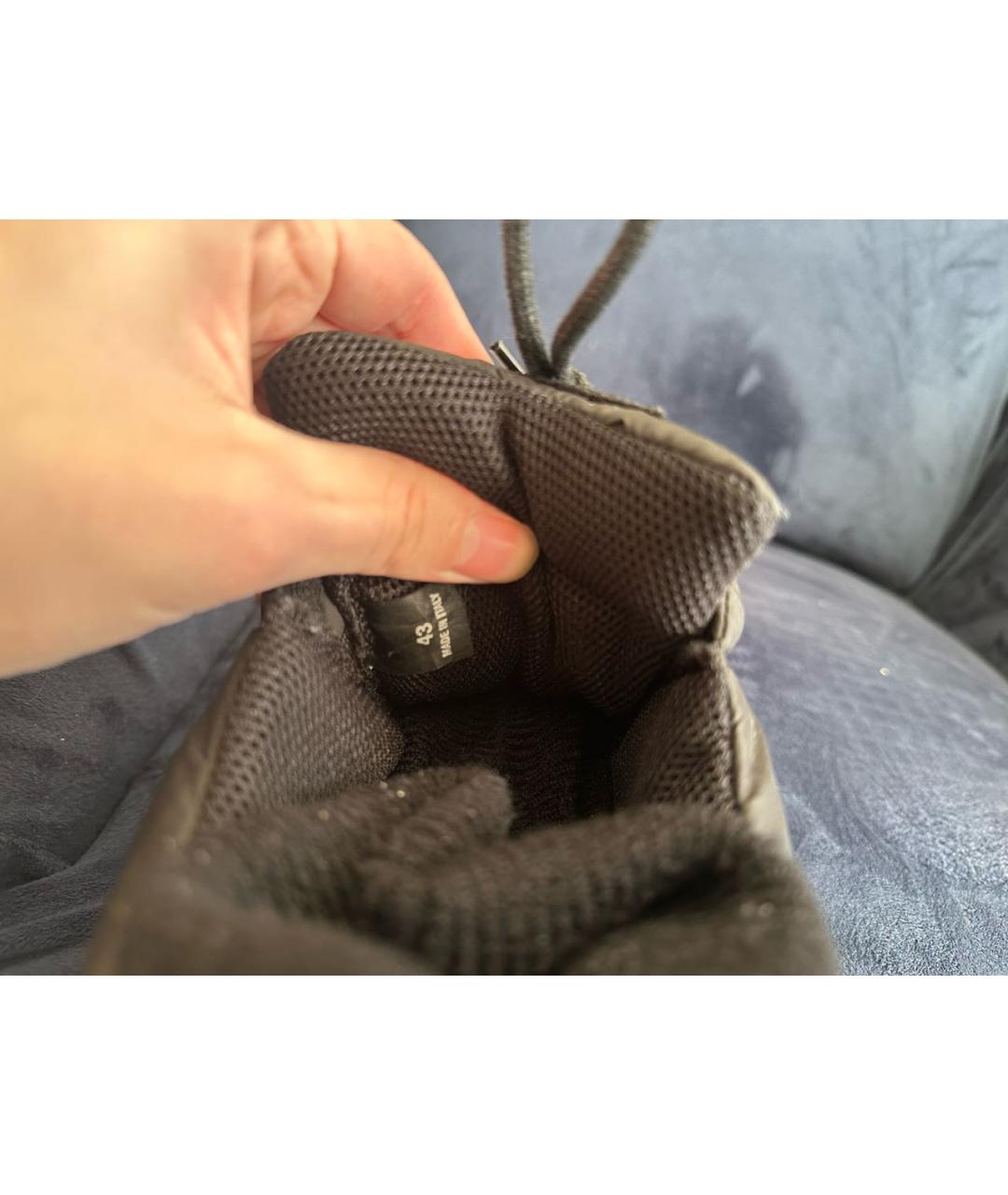 MAISON MARGIELA Черные текстильные высокие кроссовки / кеды, фото 7