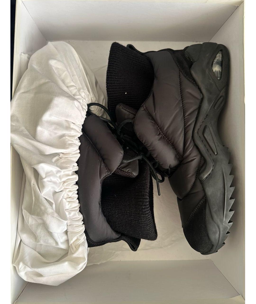 MAISON MARGIELA Черные текстильные высокие кроссовки / кеды, фото 8