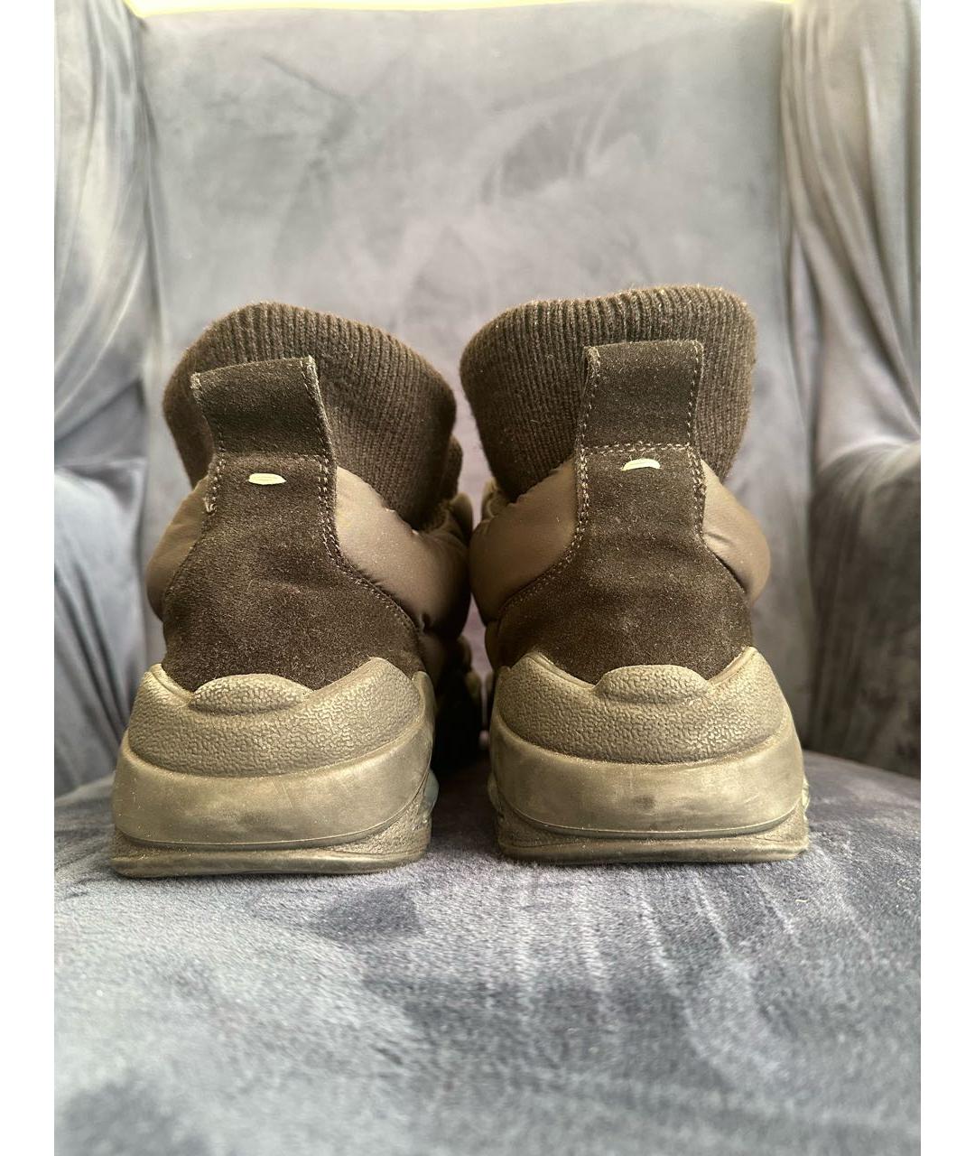 MAISON MARGIELA Черные текстильные высокие кроссовки / кеды, фото 4