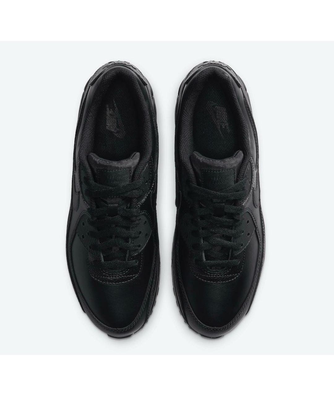 NIKE Черные низкие кроссовки / кеды из искусственной кожи, фото 3