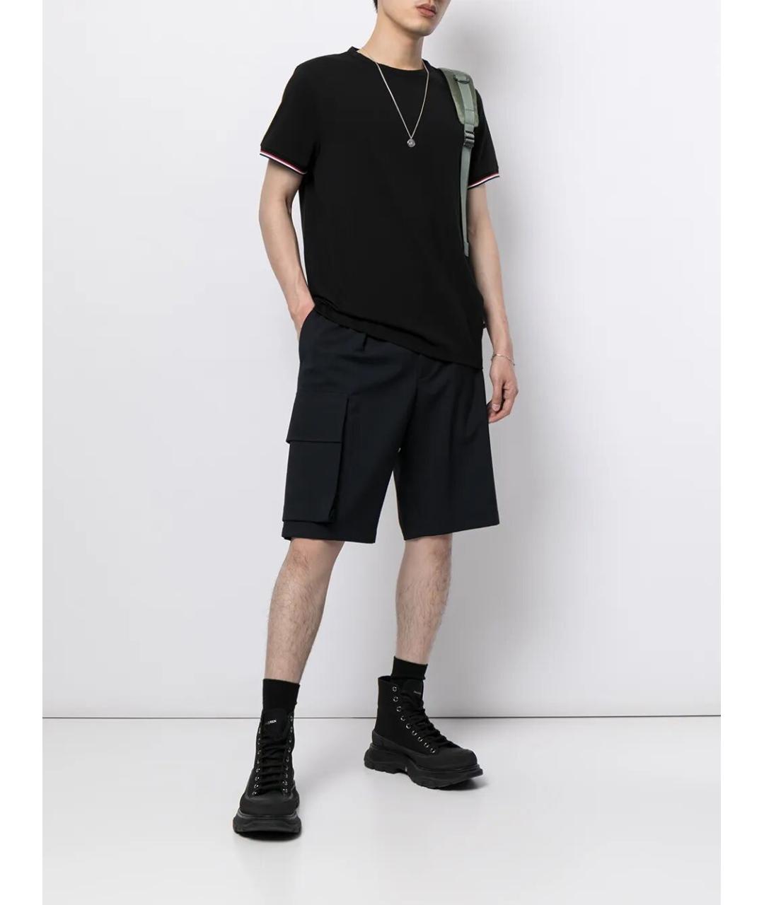 MONCLER Черная хлопковая футболка, фото 2