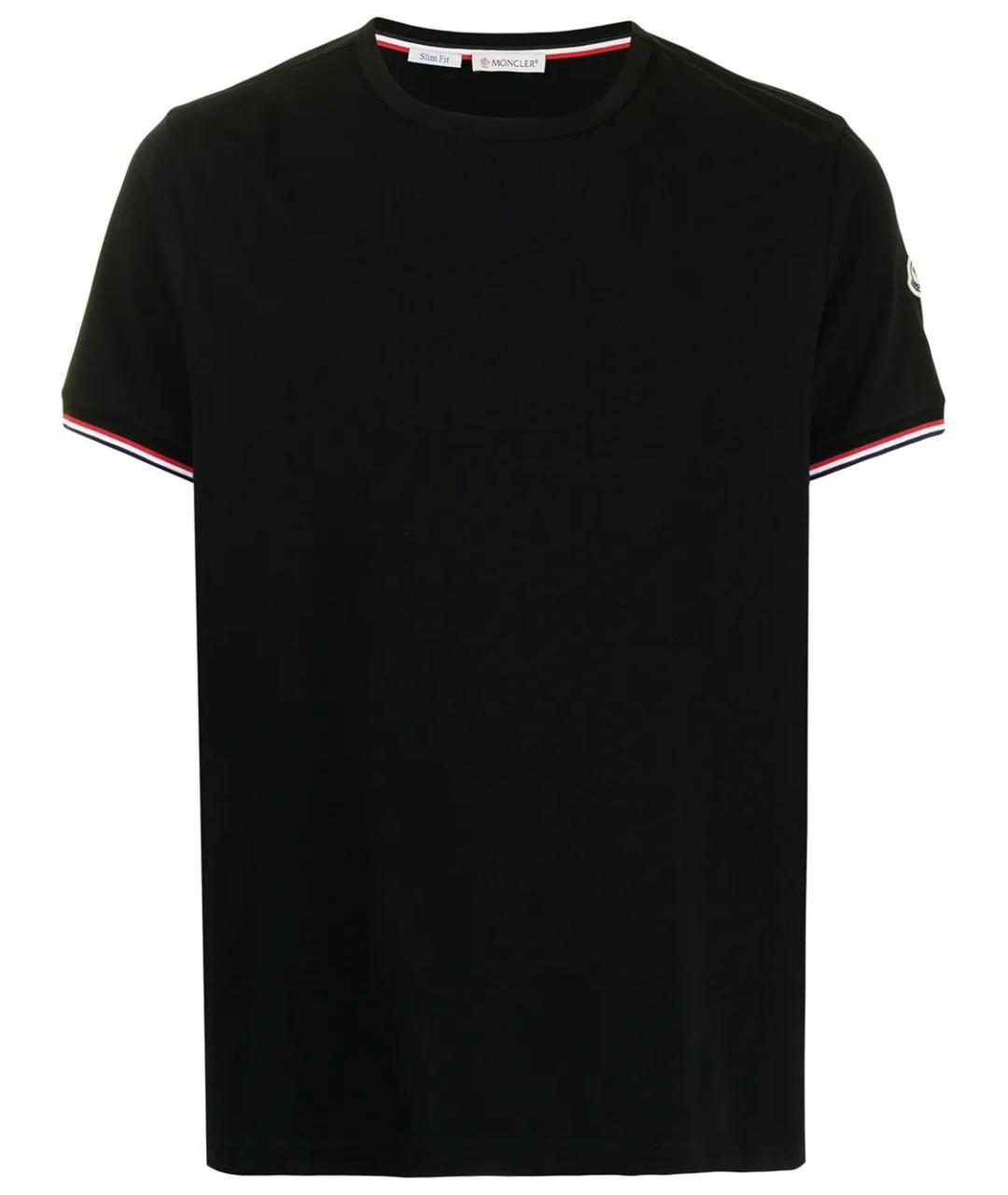 MONCLER Черная хлопковая футболка, фото 1