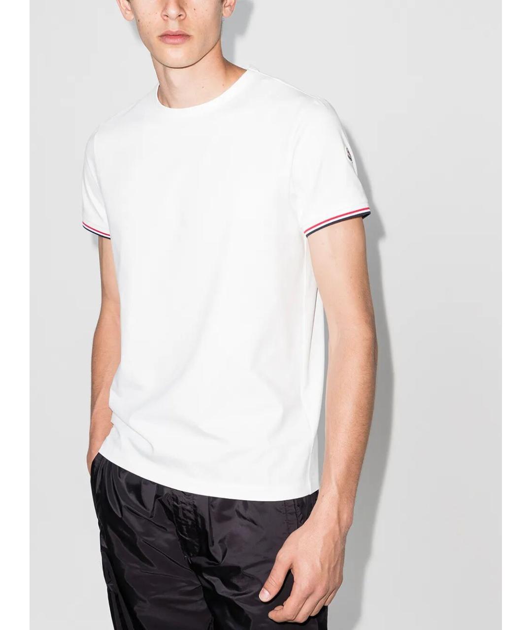 MONCLER Белая хлопковая футболка, фото 2
