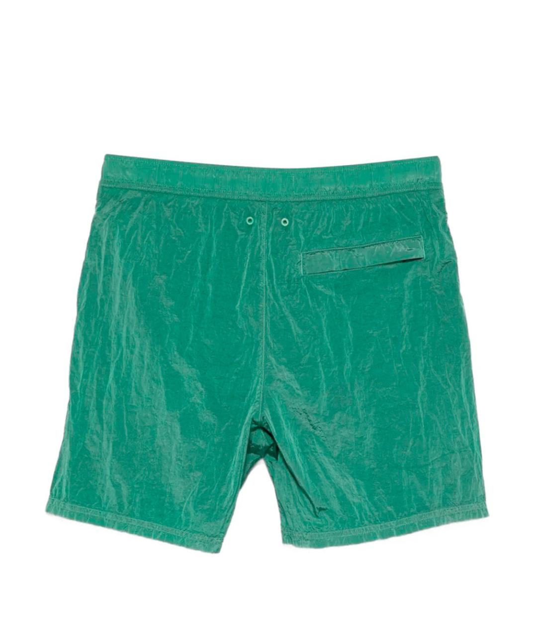 STONE ISLAND Зеленые полиамидовые шорты, фото 2