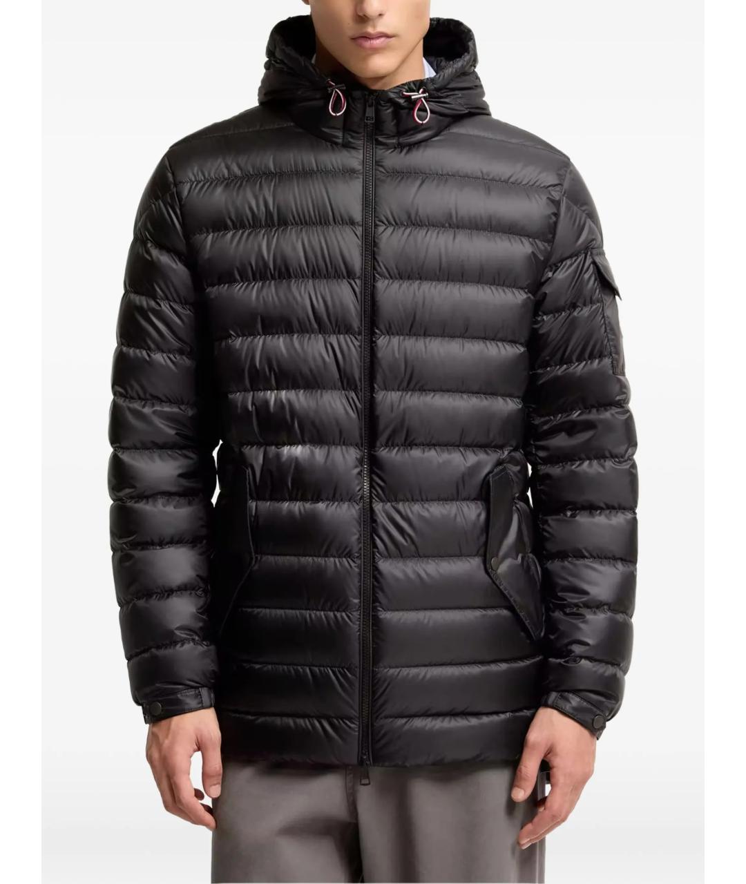 MONCLER Черный полиамидовый пуховик, фото 3