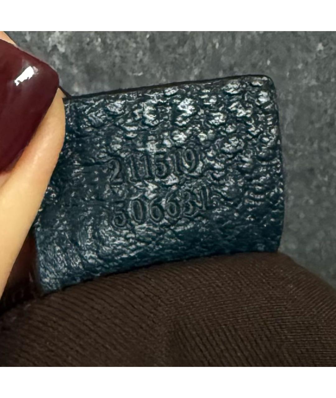 GUCCI Темно-синяя кожаная сумка с короткими ручками, фото 8