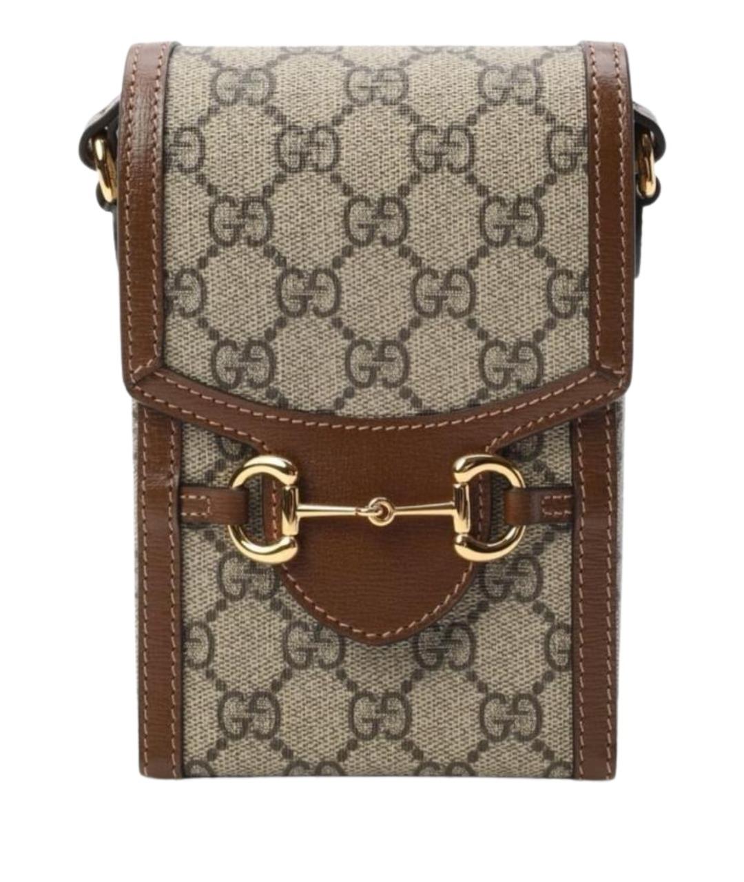 GUCCI Коричневая кожаная сумка через плечо, фото 1