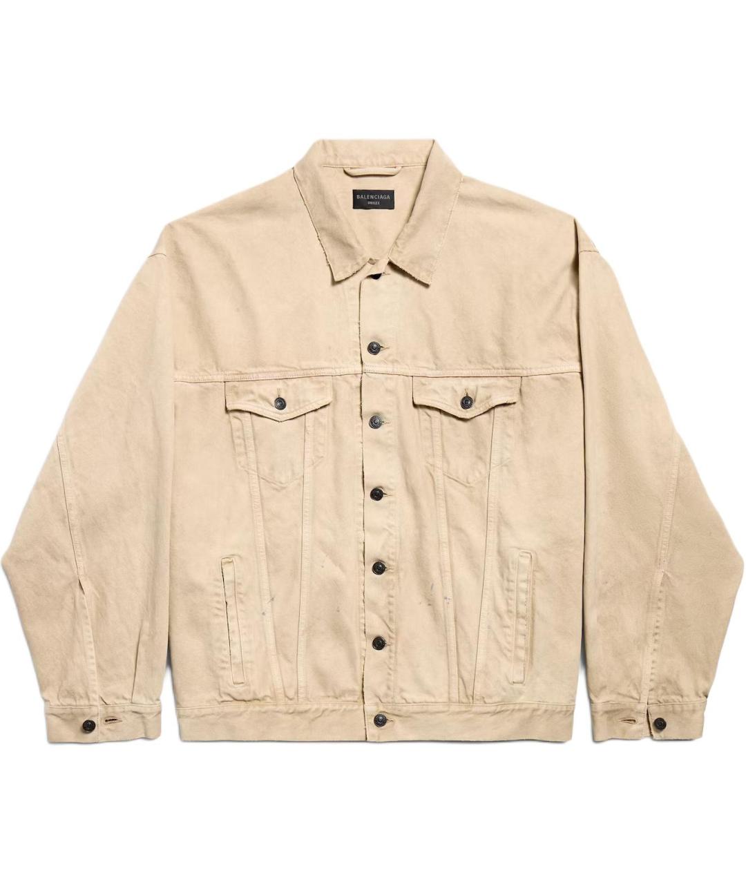 BALENCIAGA Бежевая хлопковая куртка, фото 1