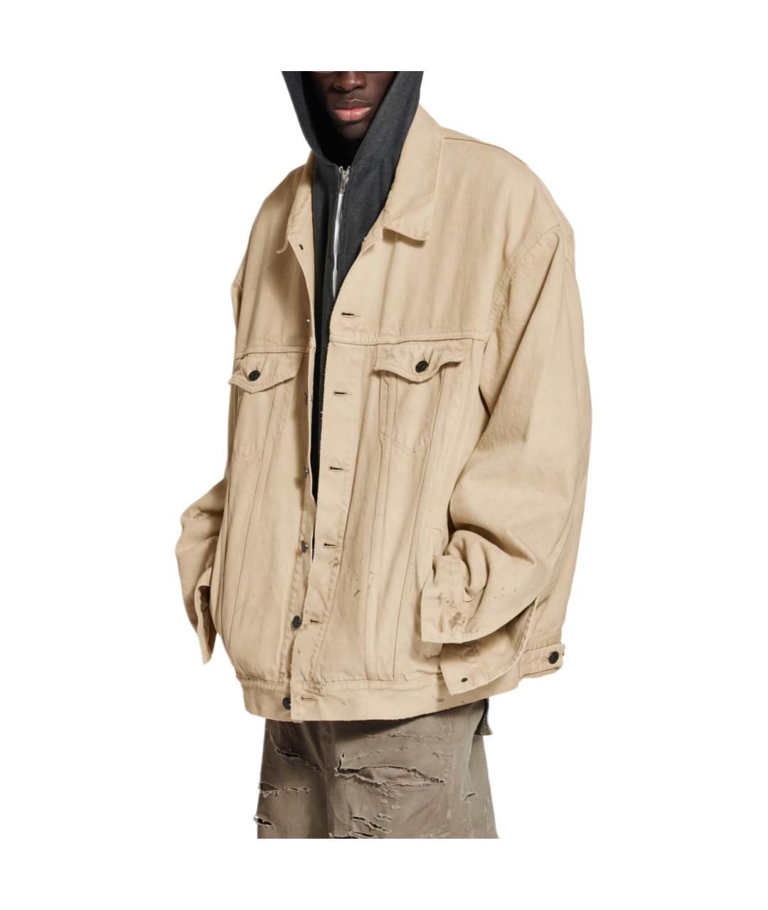 BALENCIAGA Бежевая хлопковая куртка, фото 4