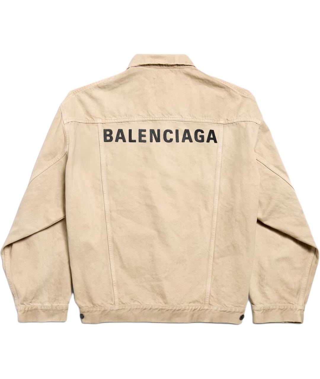 BALENCIAGA Бежевая хлопковая куртка, фото 2