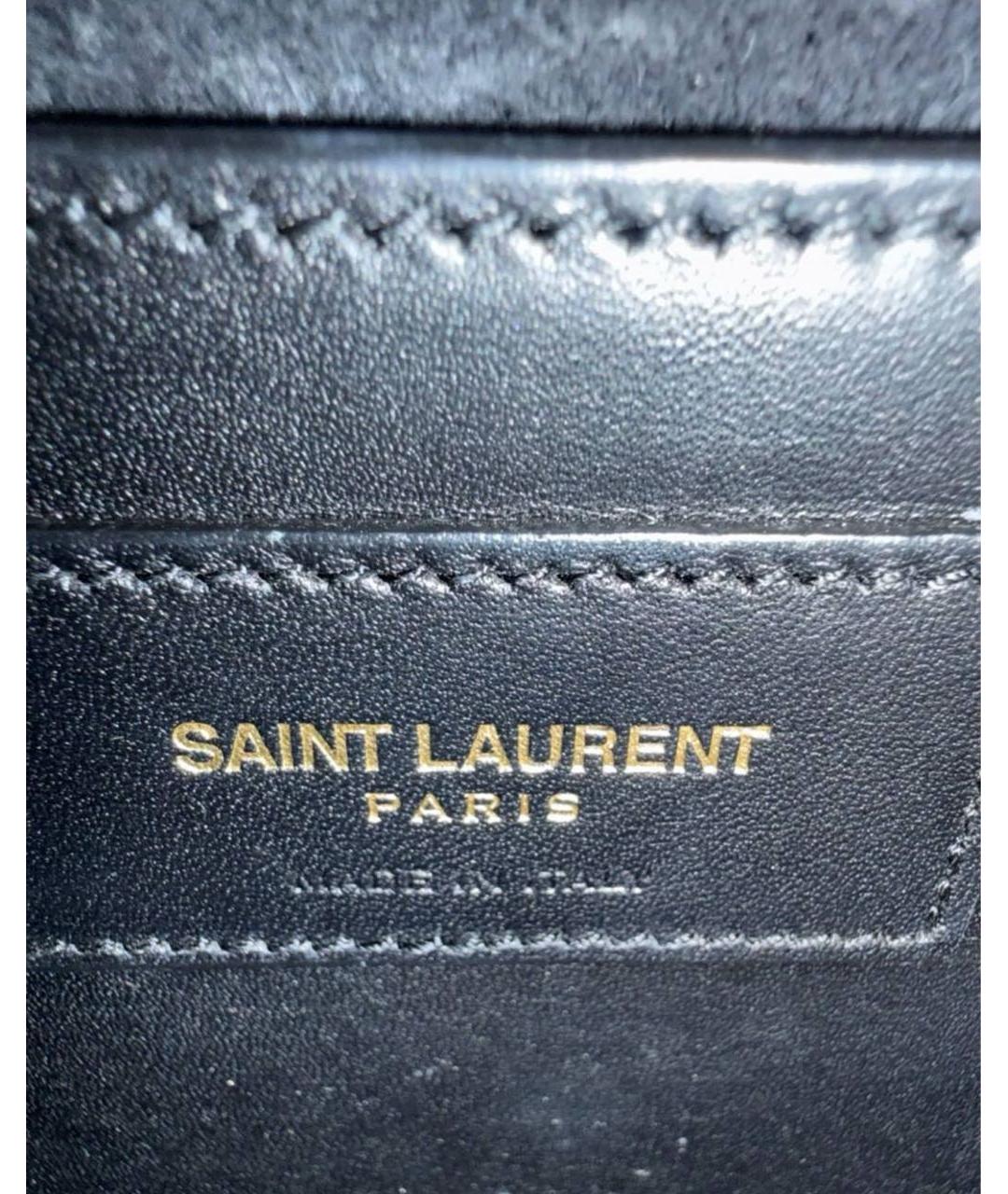 SAINT LAURENT Черная кожаная сумка через плечо, фото 6