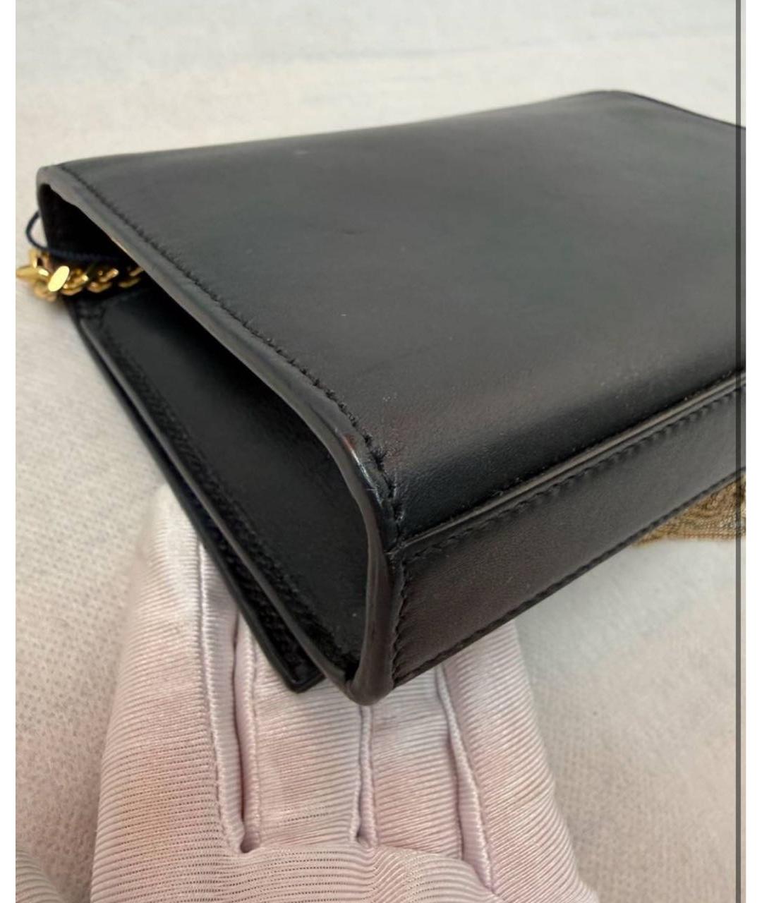 SAINT LAURENT Черная кожаная сумка через плечо, фото 3