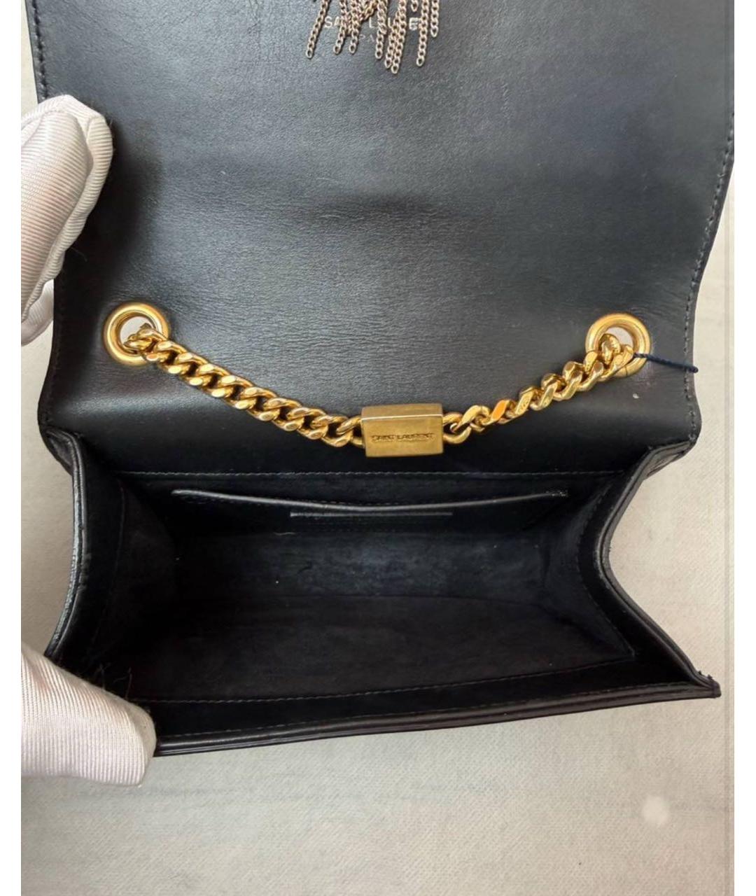SAINT LAURENT Черная кожаная сумка через плечо, фото 4