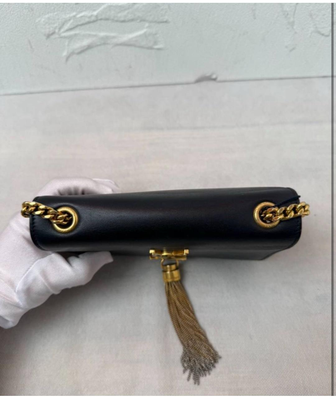 SAINT LAURENT Черная кожаная сумка через плечо, фото 7