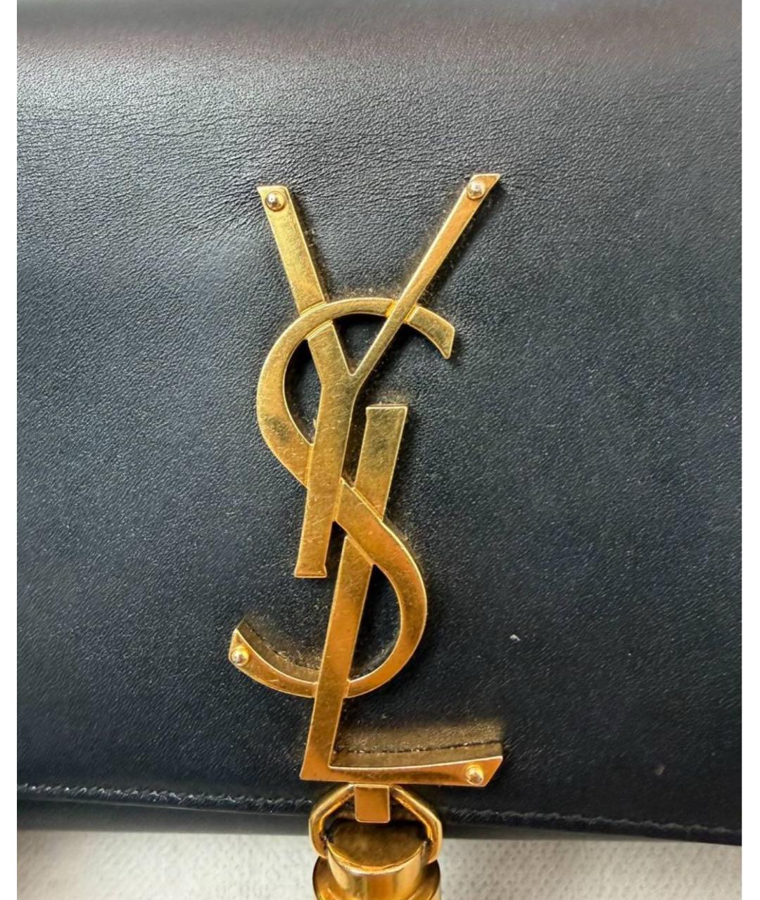 SAINT LAURENT Черная кожаная сумка через плечо, фото 5