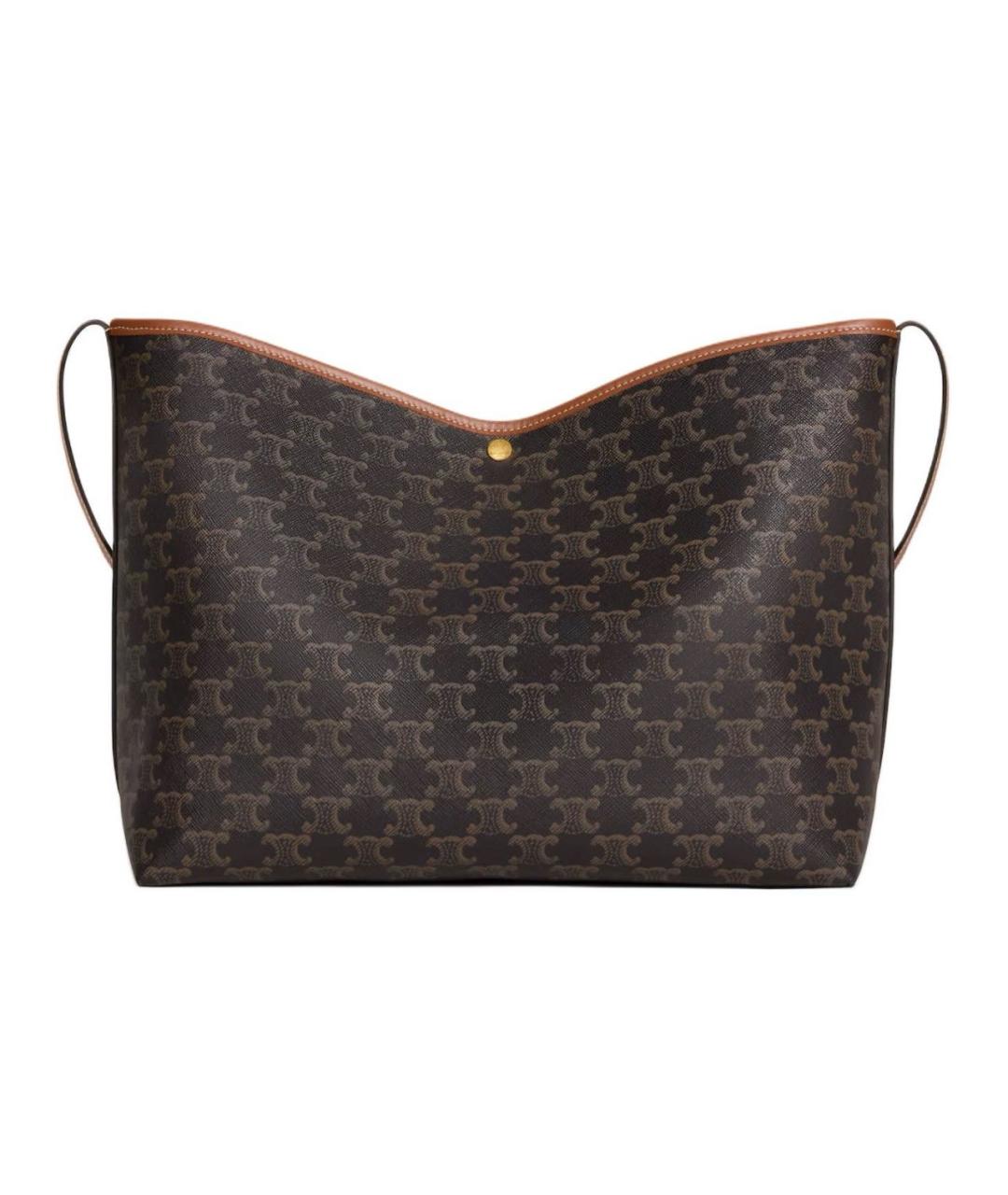 CELINE Коричневая кожаная сумка тоут, фото 2