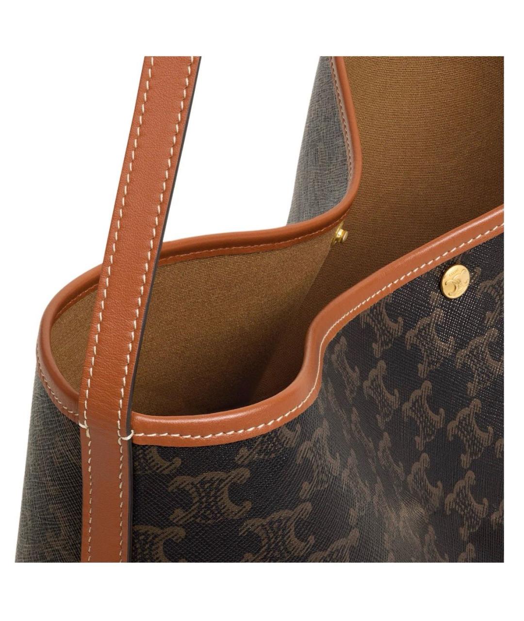 CELINE Коричневая кожаная сумка тоут, фото 4