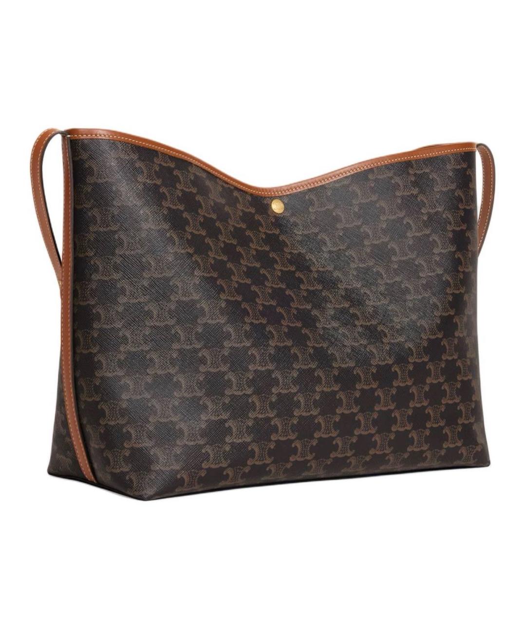 CELINE Коричневая кожаная сумка тоут, фото 3