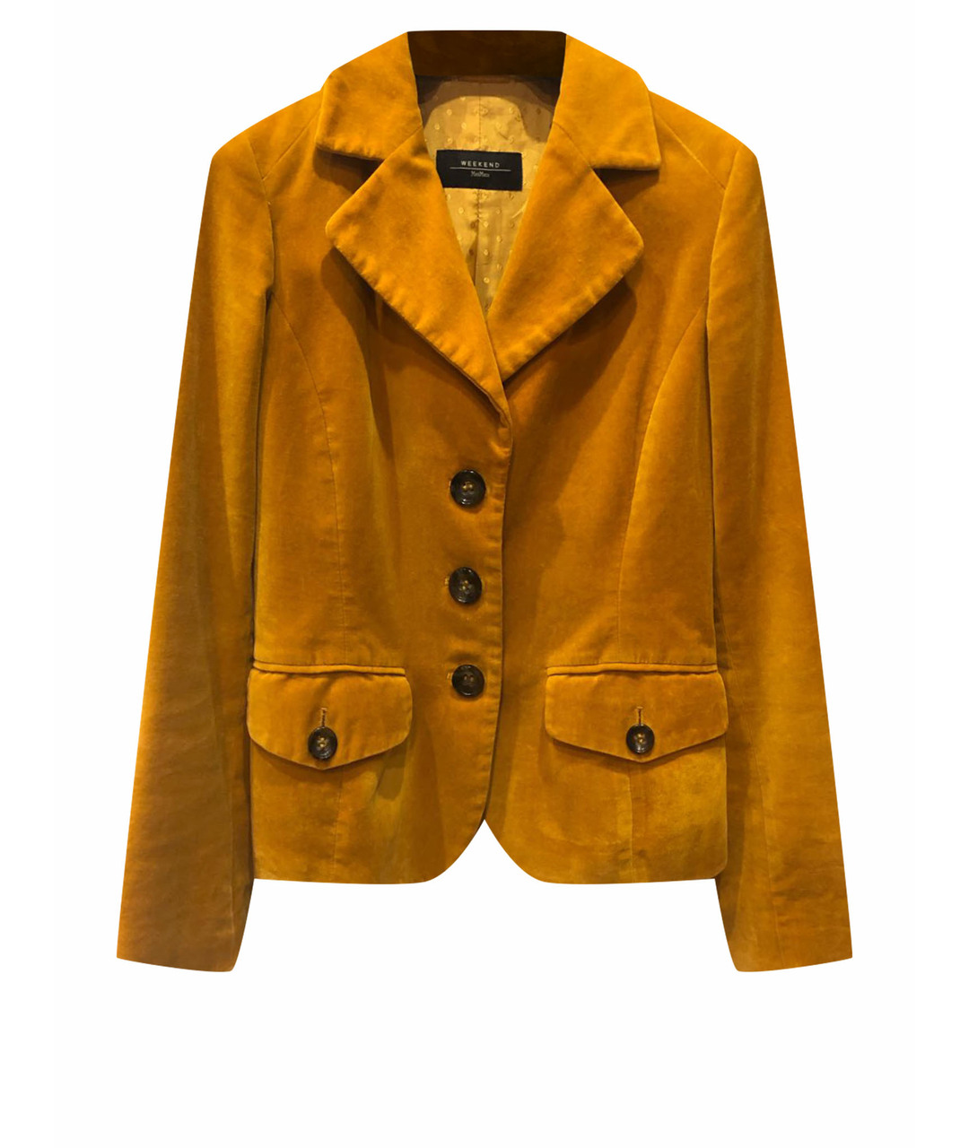 WEEKEND MAX MARA Желтый велюровый жакет/пиджак, фото 1
