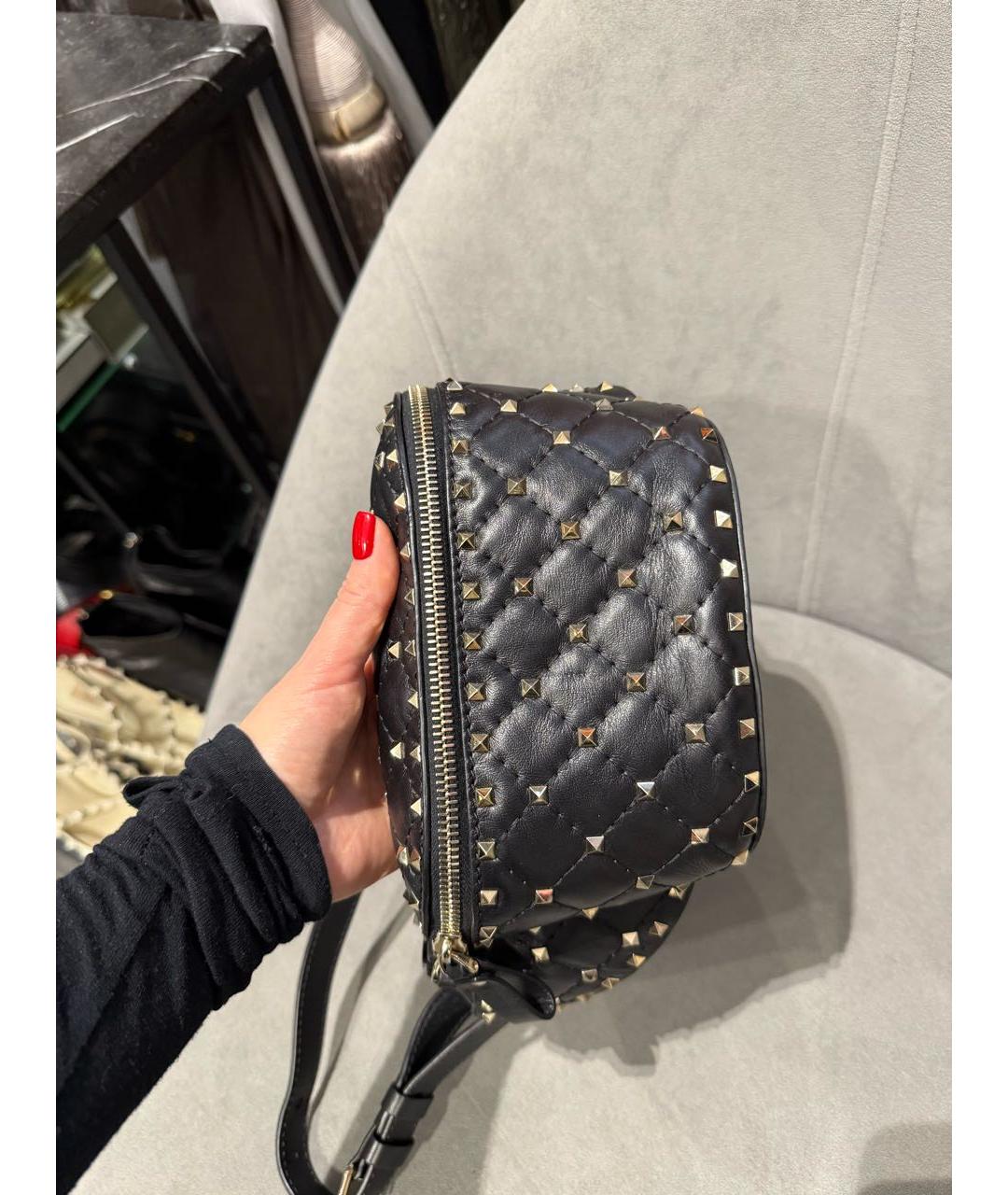 VALENTINO Черная кожаная поясная сумка, фото 6