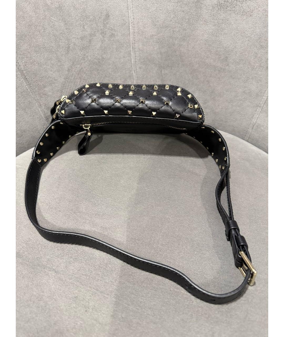 VALENTINO Черная кожаная поясная сумка, фото 3