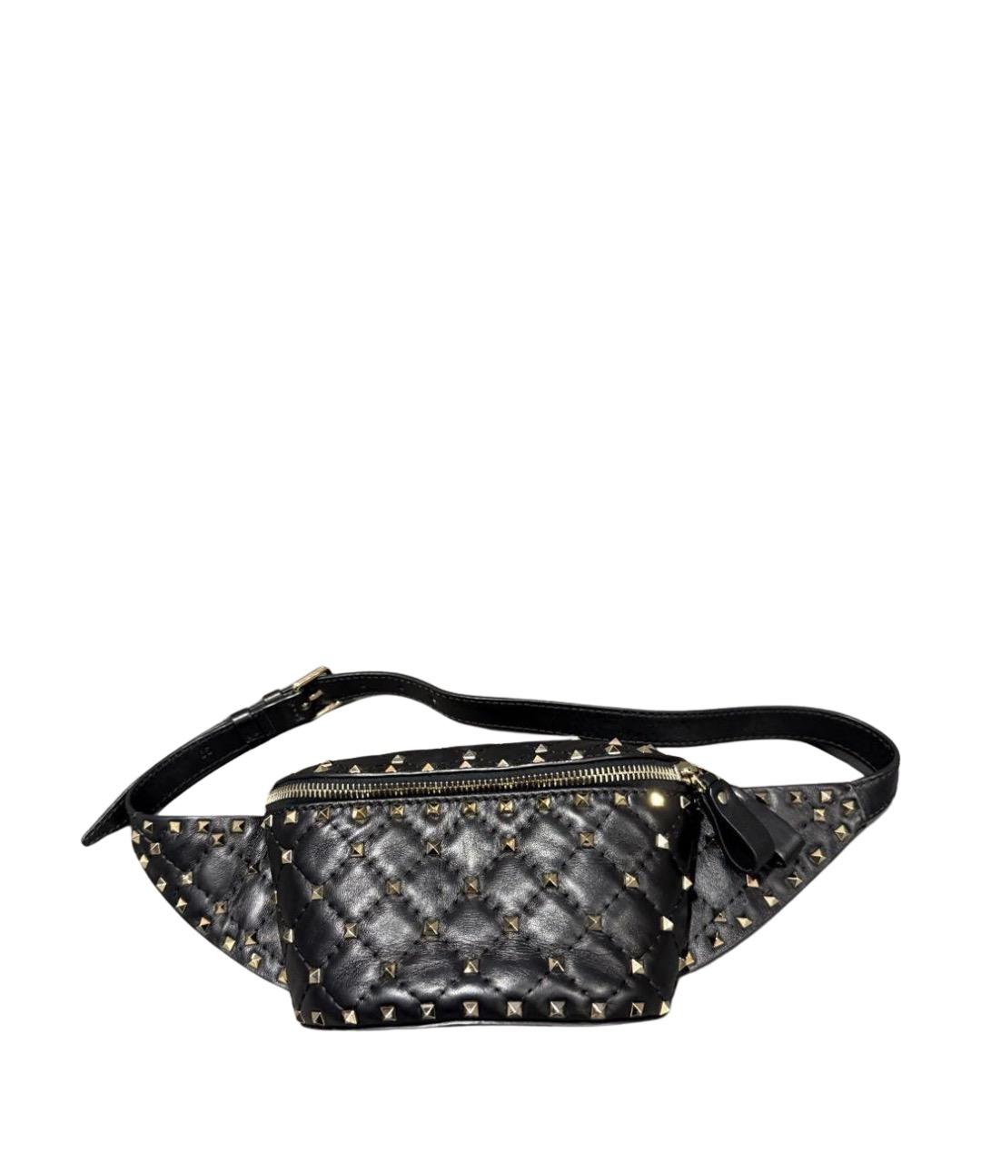 VALENTINO Черная кожаная поясная сумка, фото 1