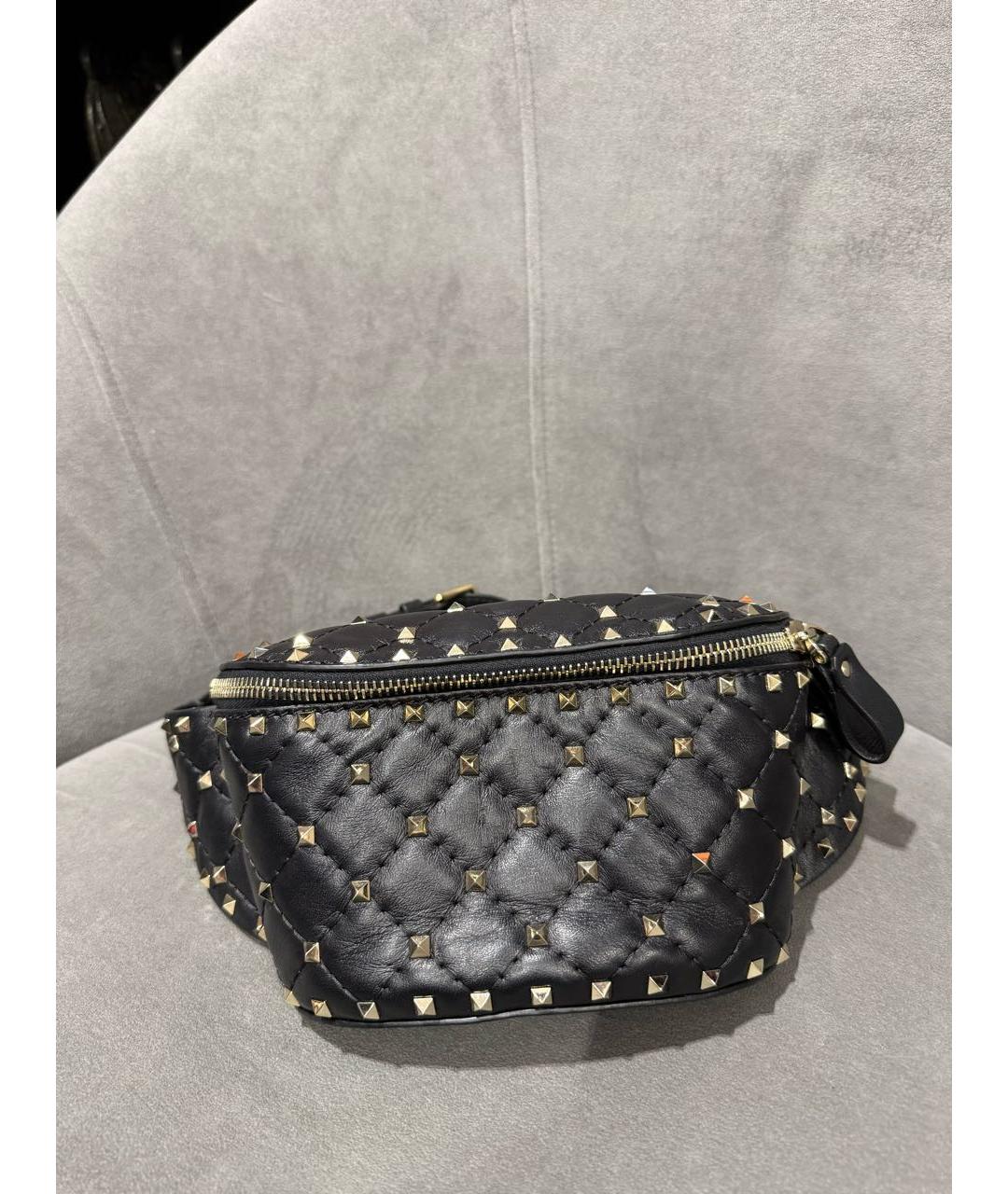 VALENTINO Черная кожаная поясная сумка, фото 2