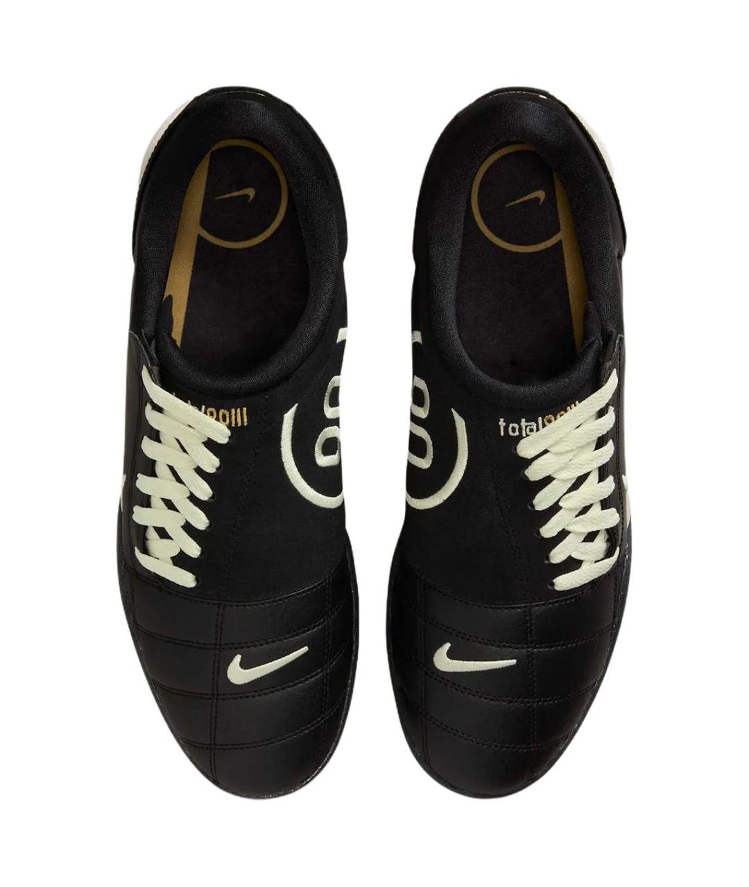 NIKE Черные кожаные низкие кроссовки / кеды, фото 4