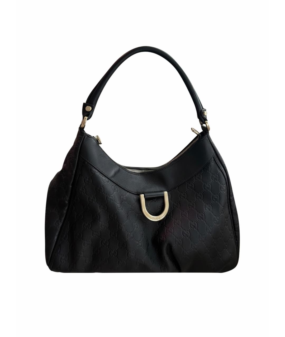 GUCCI Черная кожаная сумка с короткими ручками, фото 1