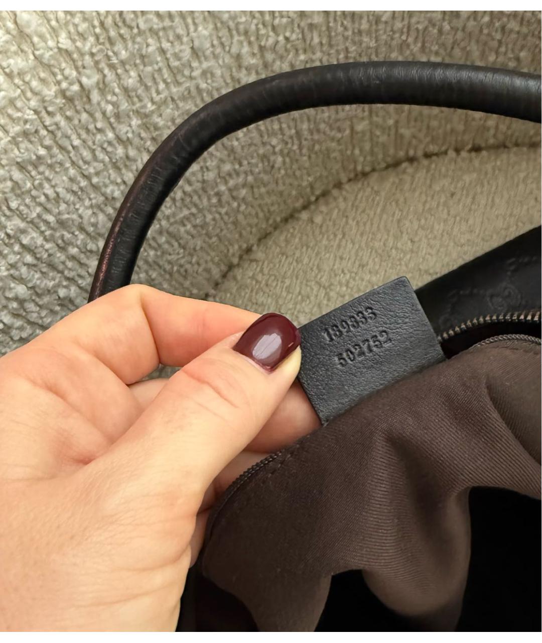 GUCCI Черная кожаная сумка с короткими ручками, фото 8