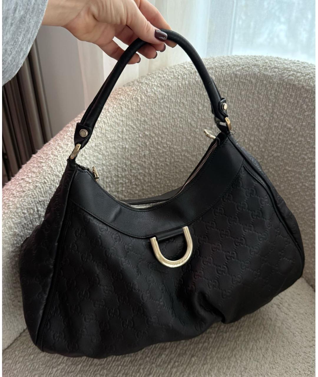 GUCCI Черная кожаная сумка с короткими ручками, фото 9