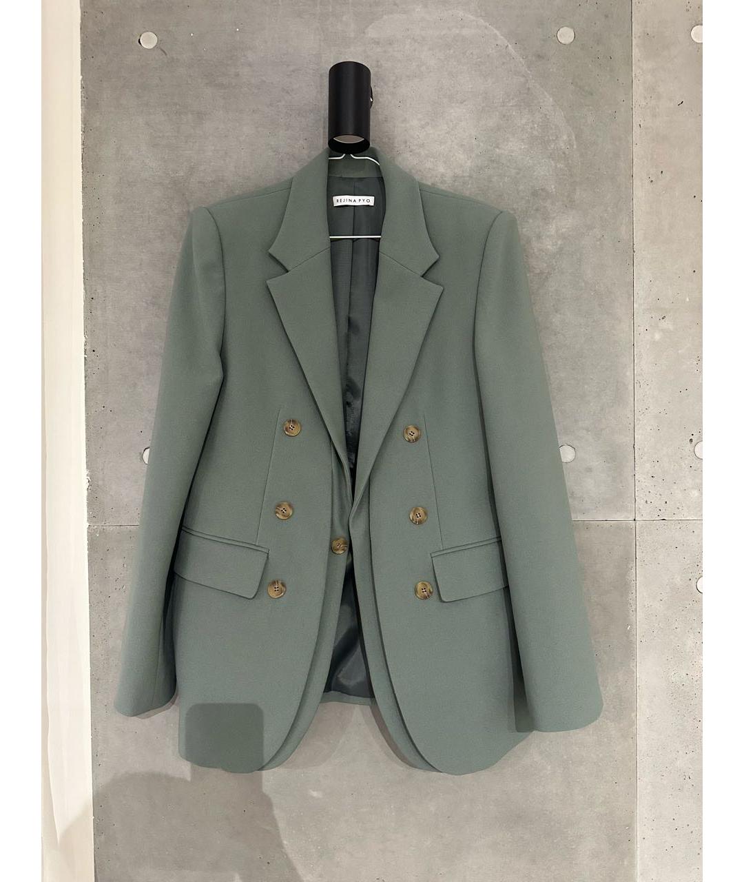 REJINA PYO Зеленый полиэстеровый жакет/пиджак, фото 8